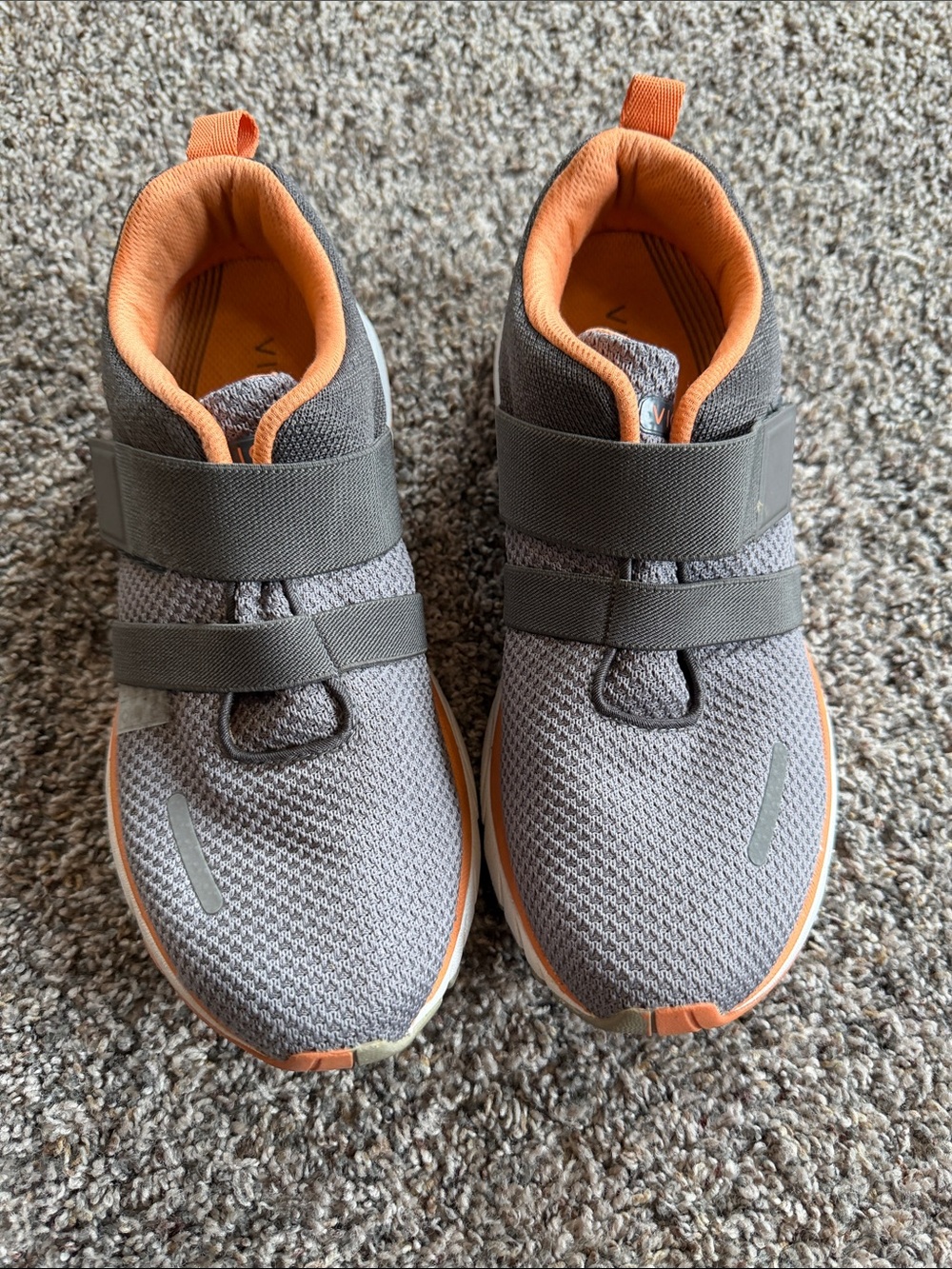 Vionic Milan Women's Gray and Orange Slip-On Athletic Sneakers Size 8.8